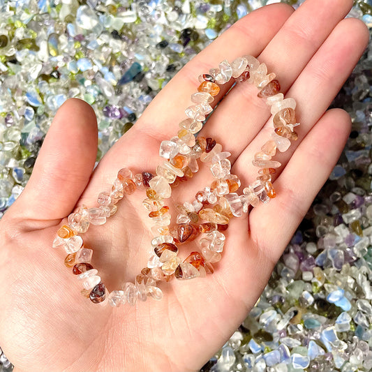 Fire Quartz Chip Bracelet