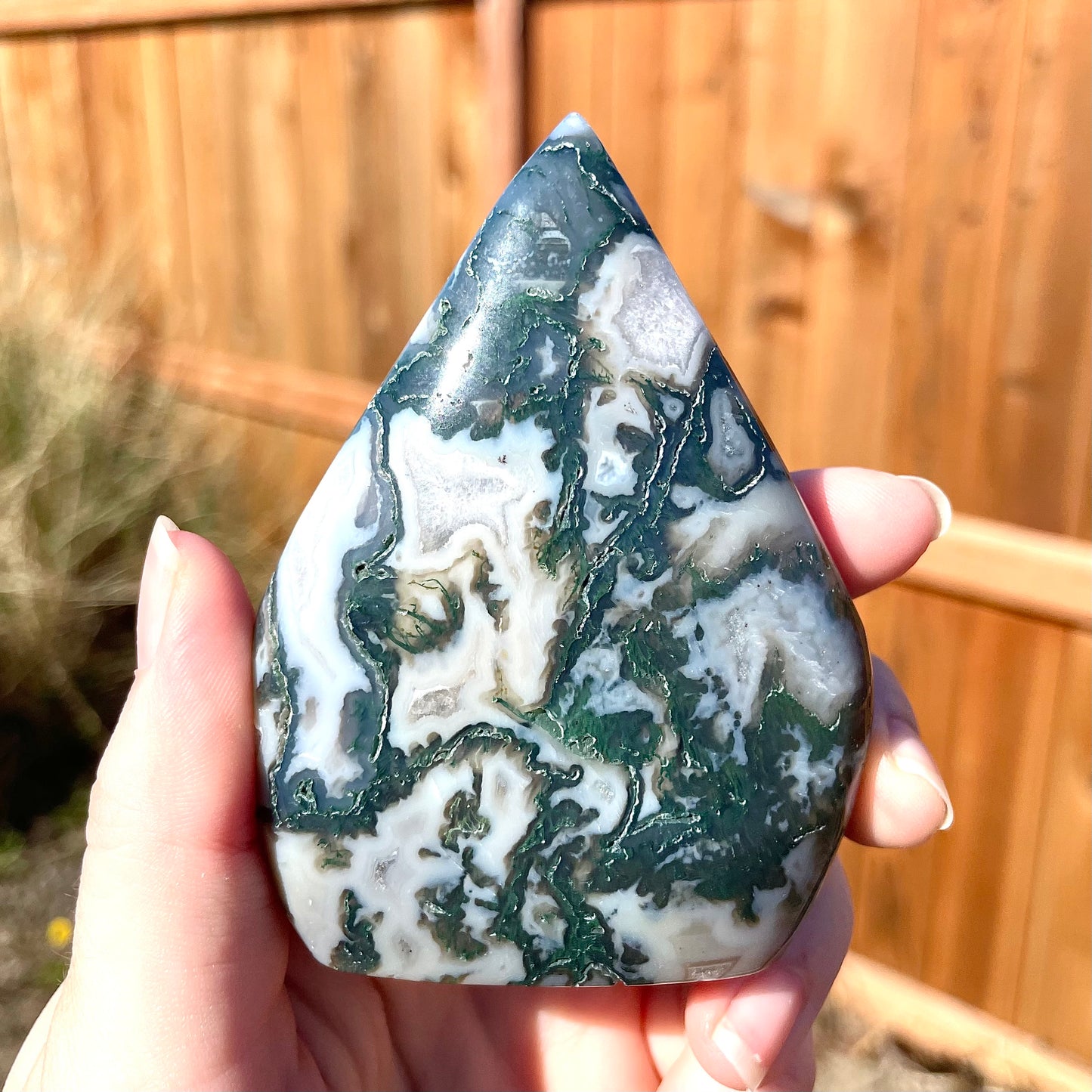 Moss Agate Teardrops