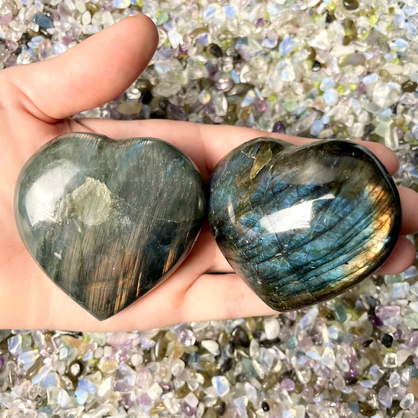 Labradorite Hearts