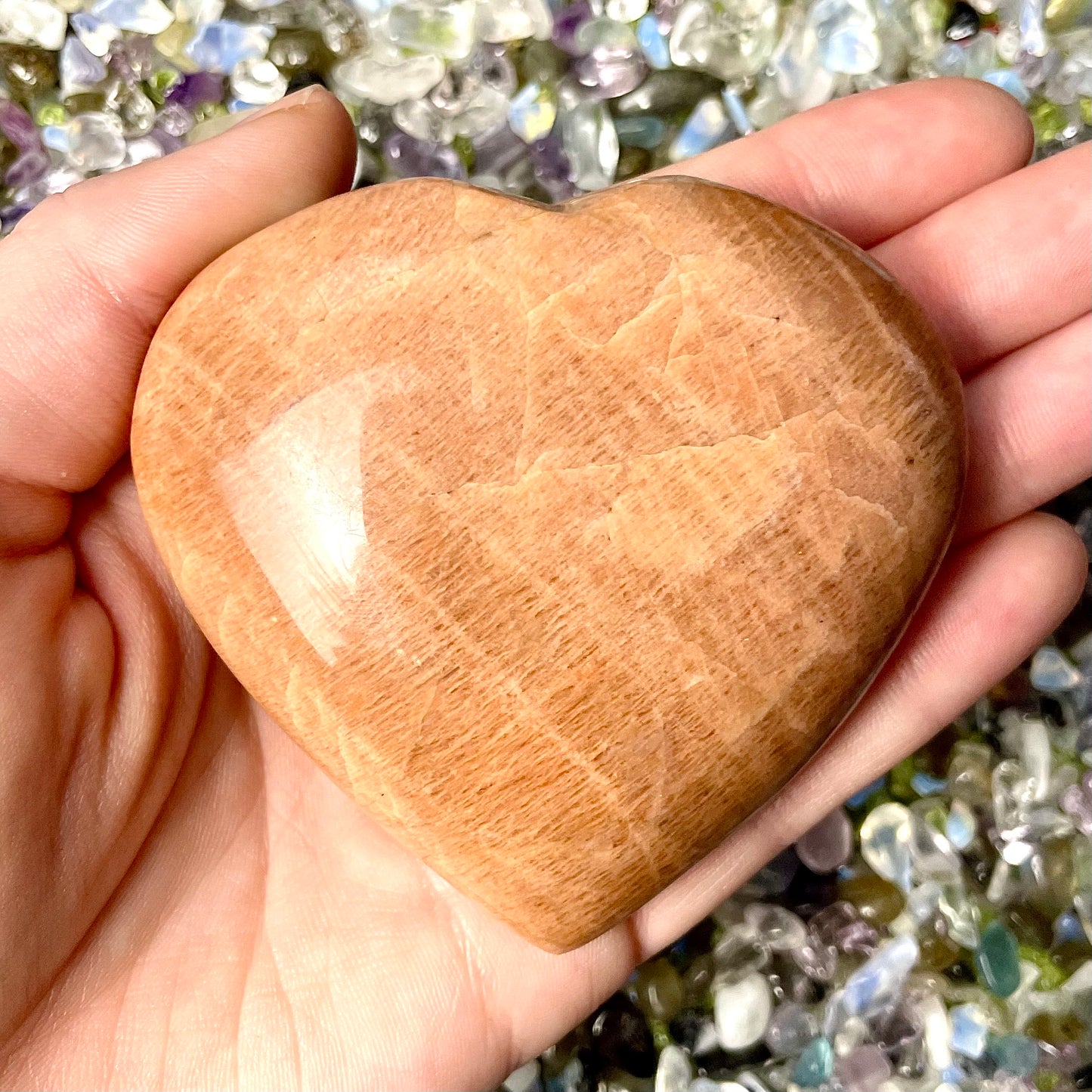 Peach Moonstone Heart