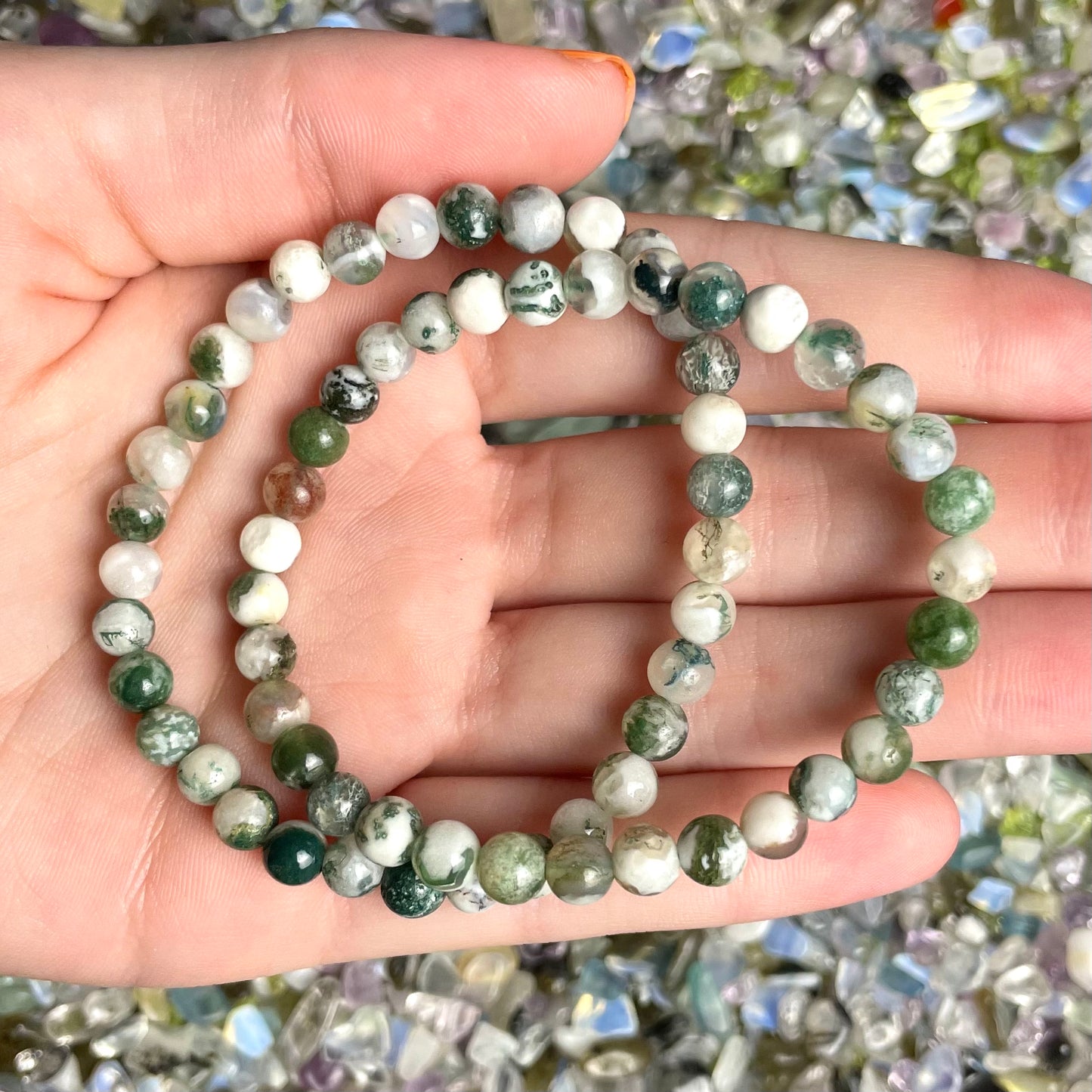 6mm Moss Agate Bracelet