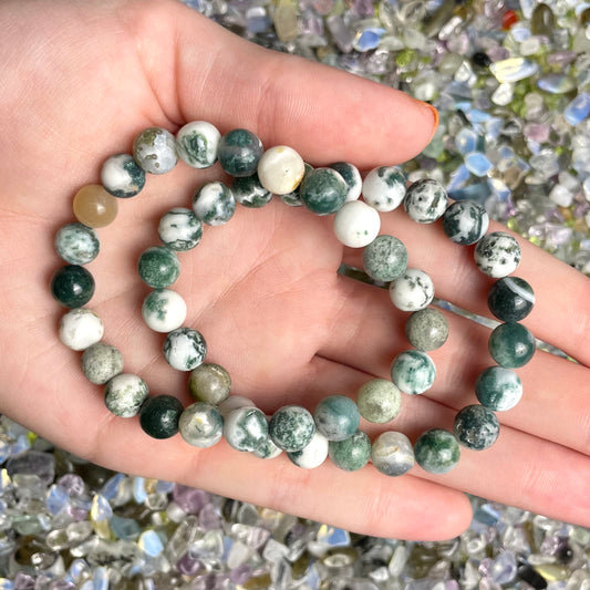 8mm Moss Agate Bracelet