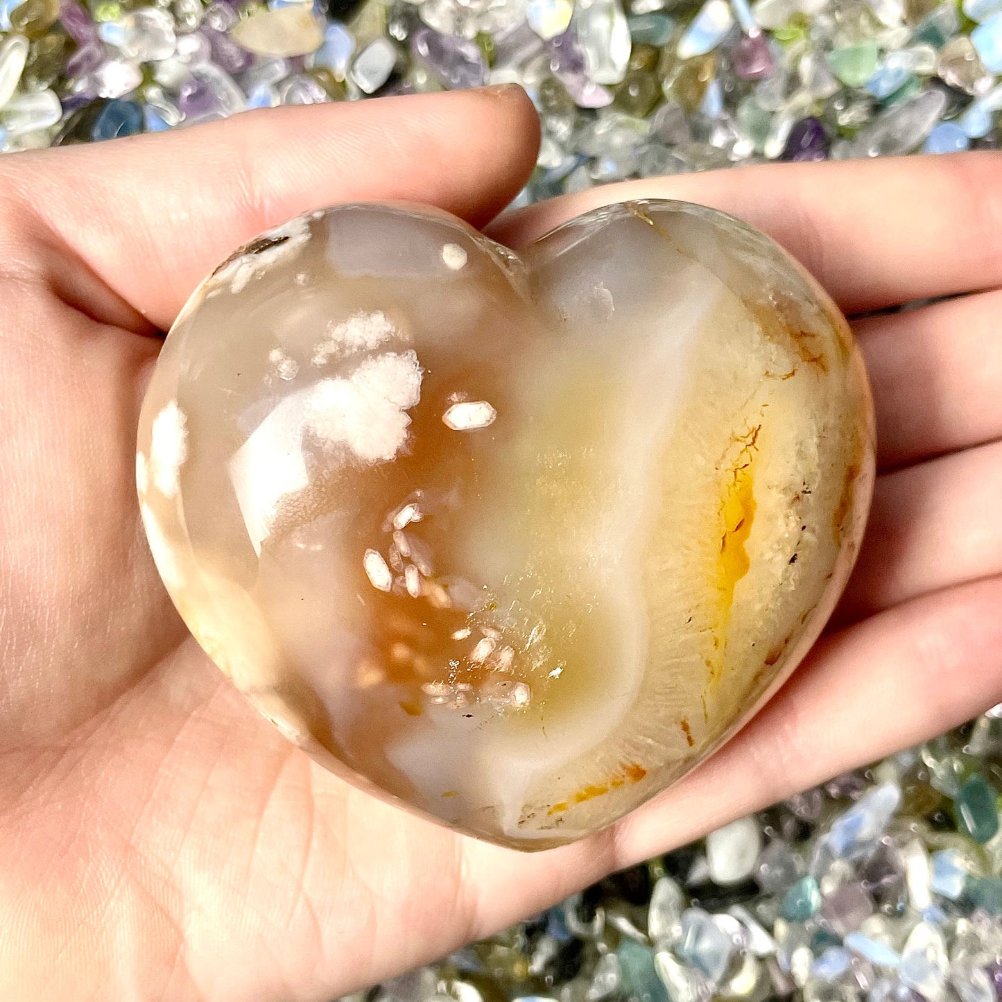 Flower Agate Heart