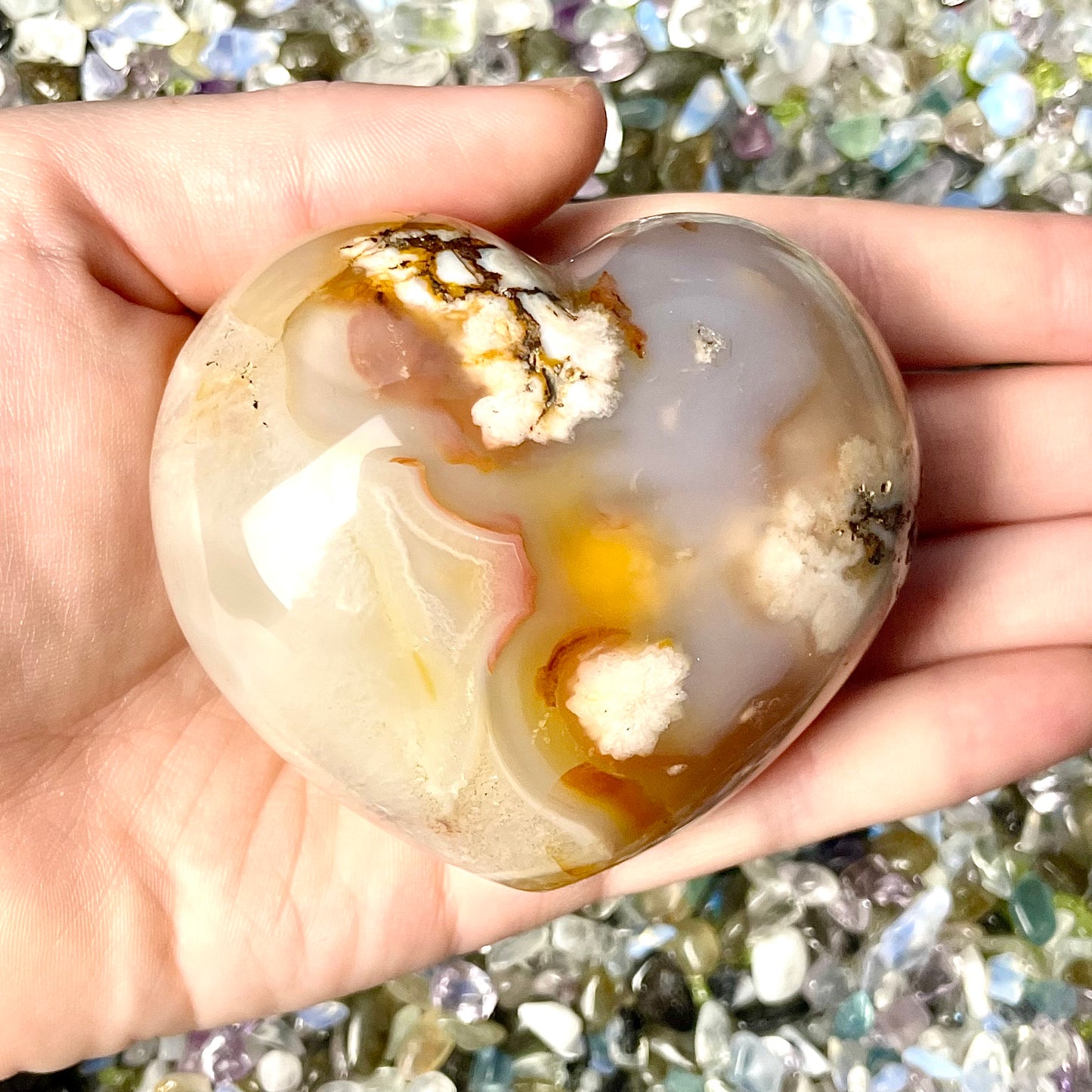 Flower Agate Heart