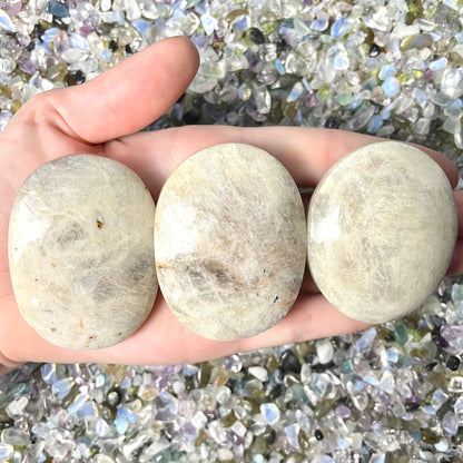 Moonstone Palm Stones