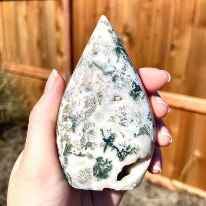 Moss Agate Teardrops